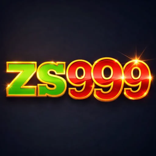ZS999 logo in glossy green and red 3D lettering with a gold outline on a dark background